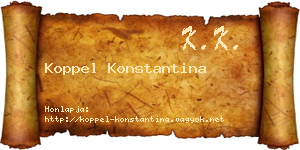 Koppel Konstantina névjegykártya